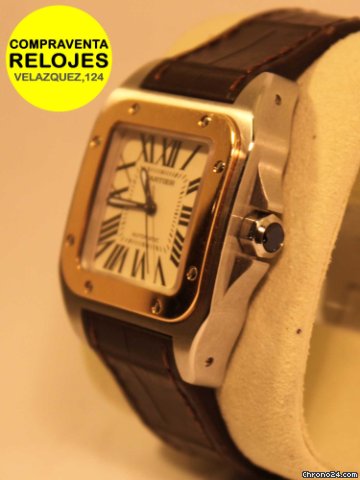 replica Cartier SANTOS 100 cadete ACERO Y ORO WATCHES 1