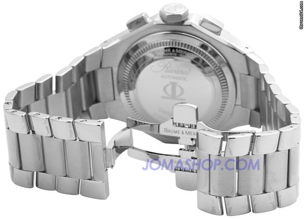 Baume & Mercier & Riviera Sporty Stainless Steel White Chronograph Mens Watch 8724 WATCHES 2