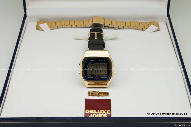 Casio F-91W 18K GOLD CASE WATCHES 2