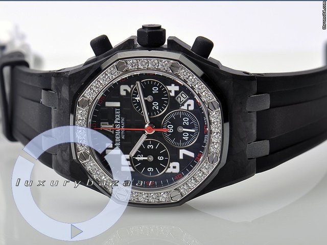 replica Audemars Piguet Audemars Piguet introduced the Ladies' R Royal Oak Offshore Ladies (Carbon Diamonds/Blacm Rubber) WATCHES 1