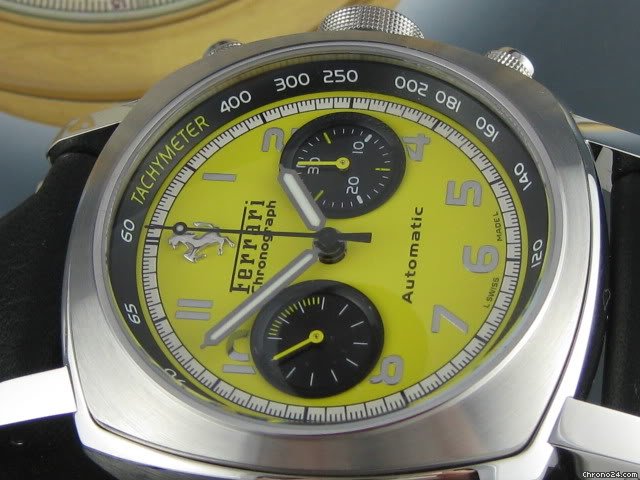 replica Panerai FOR FERRARI FER 011 RAREST YELLOW CHRONOGRAPH WATCHES 1