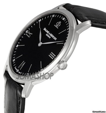 Baume & Mercier and Classima Executives Black Leather Bracelet Mens Watch MOA8850 WATCHES 2