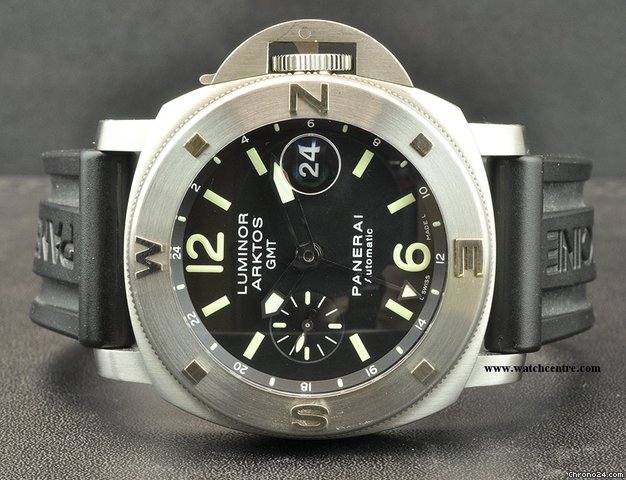 Panerai S/S Black Dial Luminor Arktos GMT B&P Pam00186 WATCHES 2