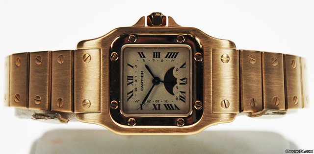 replica Cartier 18K Y/G SANTOS GALBEE MOONPHASE - WATCHES 1