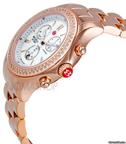 Michele Jetway Diamond Rose Gold-plated Chronograph Ladies Watch MWW17A000012 WATCHES 2