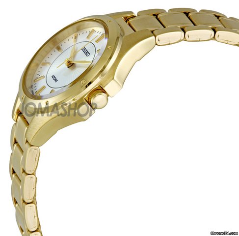 Seiko Silver Dial Gold Tone Stainless Steel Ladies Watch SXDE16 WATCHES 2