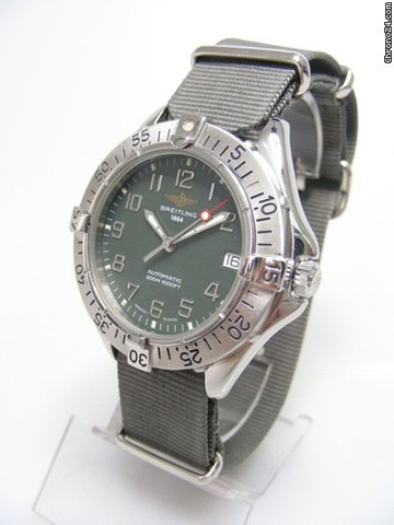 Breitling Colt plongee 300m cadran kaki acier/cuir WATCHES 2