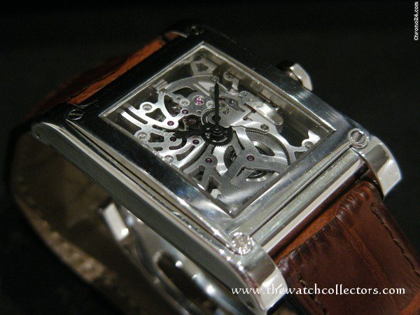 replica Cartier Limited Edition Collection Privee Paris "Tank ¨¤ vis Platinium Skeleton" Ref.2772 Full Set WATCHES 1
