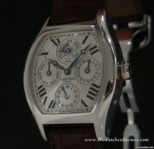 Cartier Tortue Platinum Perpetuel Calendar Dual Time "Collection Privee Paris" Full Set WATCHES 2