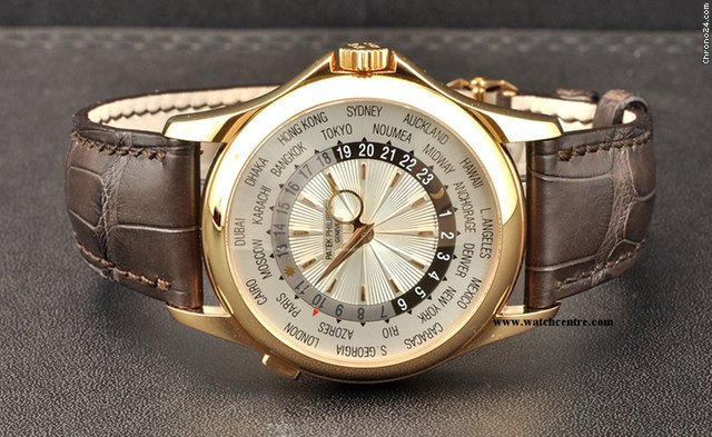 Patek Philippe 18k Rose Gold Silver Dial World Time B&P 5130R WATCHES 2