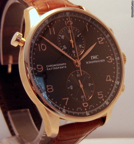 IWC PORTOGHESE CRONO RATTRAPPANTE ORO ROSA PELLE WATCHES 2