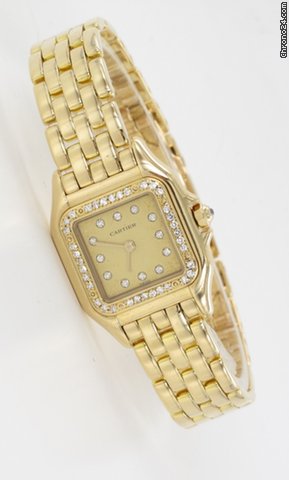Cartier 18k Gelbgold Panthere Damenuhr mit Diamanten WATCHES 2
