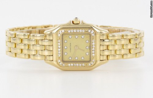 replica Cartier 18k Gelbgold Panthere Damenuhr mit Diamanten WATCHES 1