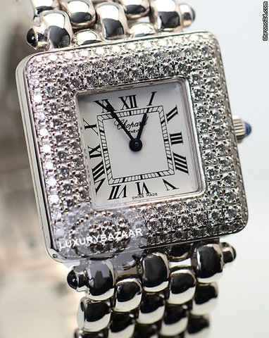 Chopard Classic Square Ladies 18K White Gold Diamonds WATCHES 2