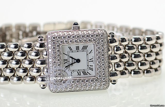 replica Chopard Classic Square Ladies 18K White Gold Diamonds WATCHES 1