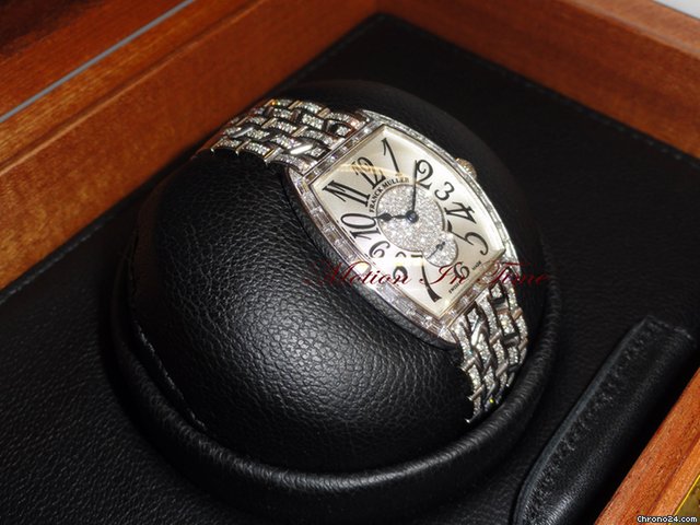 Franck Muller Cintree Curvex White Gold Medium Ladies' Baguette Diamond WATCHES 2
