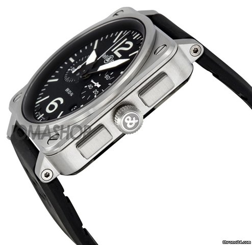 Bell & Ross Aviation Black Dial Chronograph Automatic 42MM Mens Watch BR-03-94-STEEL WATCHES 2