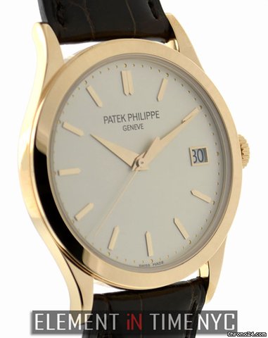 Patek Philippe Calatrava 18k Rose Gold Silver Dial WATCHES 2