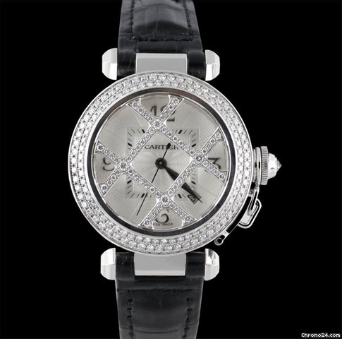 Cartier Pasha 18K White Gold Diamonds Grid Limited Edition WATCHES 2