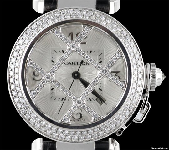 replica Cartier Pasha 18K White Gold Diamonds Grid Limited Edition WATCHES 1