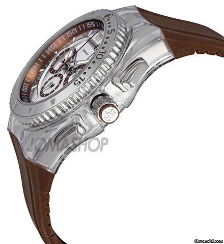 Technomarine Cruise Mirror Chocolate Brown Rubber Strap Chronograph Unisex Watch 110068 WATCHES 2