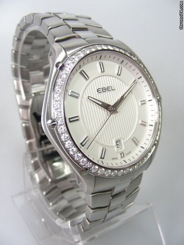 replica Ebel Classic Sport complet acier lunette diamants WATCHES 1