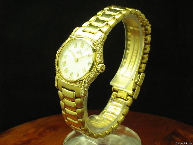 Ebel 1911 Date 18kt Gold Damenuhr Diamanten Perlmutt WATCHES 2