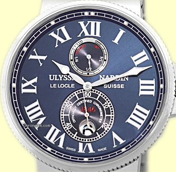 Ulysse Nardin Gent's Stainless Steel 1846 Maxi Marine Chronometer WATCHES 2
