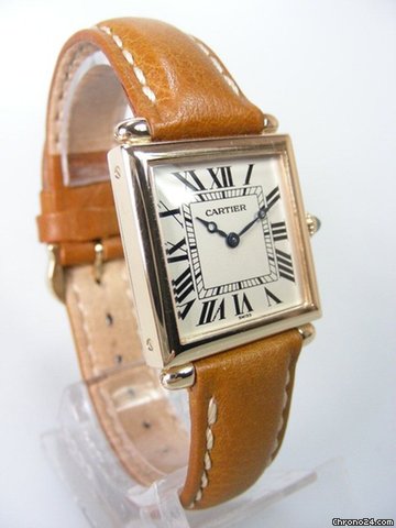 replica Cartier Tank Obus or jaune /cuir WATCHES 1