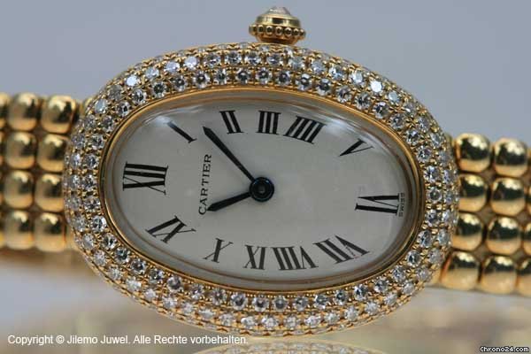 replica Cartier BAIGNOIRE 750 18 K GELBGOLD MIT DIAMANTEN WATCHES 1