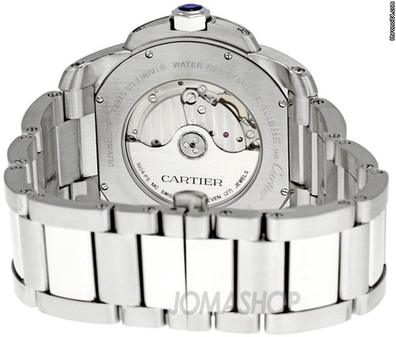 replica Cartier Calibre de Cartier Black Dial Stainless Steel Mens Watch W7100016 WATCHES 1