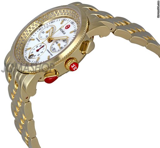 Michele Sport Sail Gold Plated Ladies Chronograph Watch MWW01C000043 WATCHES 2