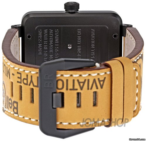 replica Bell & Ross Heritage Black Dial Tan Leather Strap Mens Watch BR01-92-HERITAGE WATCHES 1
