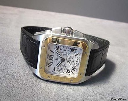 Cartier SANTOS 100 CHRONO STAHL/GOLD WATCHES 2
