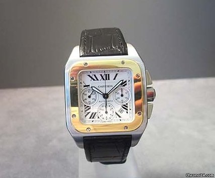 replica Cartier SANTOS 100 CHRONO STAHL/GOLD WATCHES 1