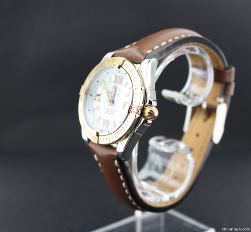 replica Breitling Cockpit Bi-Color with brown leather strap WATCHES 1