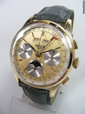 TAG Heuer Heuer quantiEme annuel Triple date phase de lunes or jaune 18 carats cadran deux tons WATCHES 2