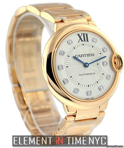 Cartier Ballon Bleu MID-SIZE 18k Pink Gold Diamond Dial NIB WE902026 WATCHES 2
