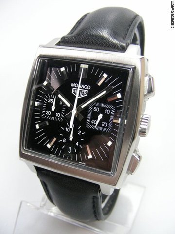TAG Heuer Monaco chronographe cadran noir trois compteurs WATCHES 2