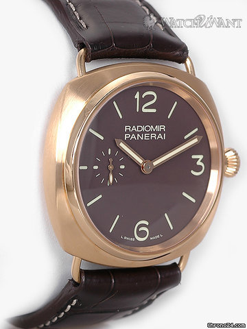 replica Panerai PAM 336 M - 42mm 18k Rose Gold Radiomir - Chocolate Brown Sandwich Dial - New In-House Manufattura Movement - Brand New in Box WATCHES 1