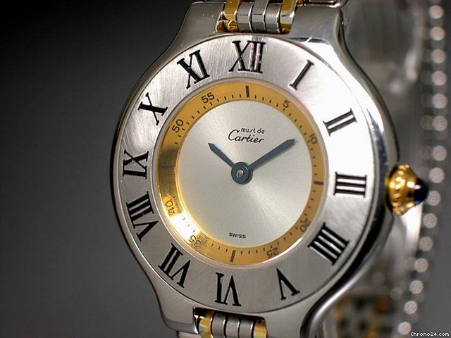 replica Cartier "must de Cartier 21" Edelstahl/Gelbgold WATCHES 1 