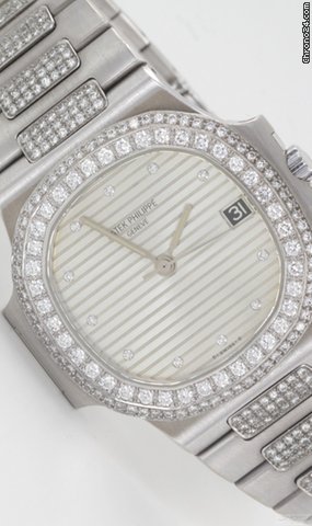 Patek Philippe Nautilus Herren 18 K.750 Wei gold mit Diamanten Nachtr?glich WATCHES 2