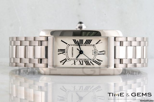 replica Cartier Tank Americaine 18K White Gold Watch WATCHES 1