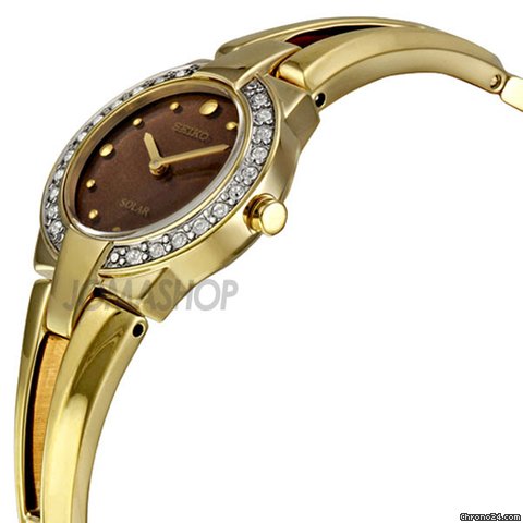 Seiko Brown Dial Gold-tone Solar Ladies Watch SUP054 WATCHES 2
