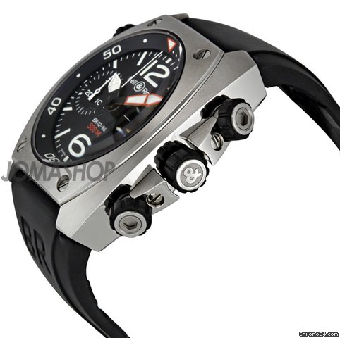 Bell & Ross Marine Black Dial Chronograph Mens Watch BR0294-BL-ST WATCHES 2