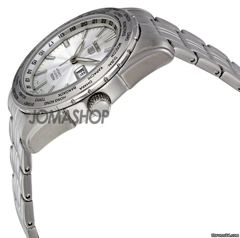Seiko 5 World Time Silver Dial Stainless Steel Automatic Mens Watch SNZG51 WATCHES 2