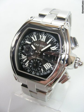 Cartier Roadster chronographe grande taille complet acier cadran noir WATCHES 2
