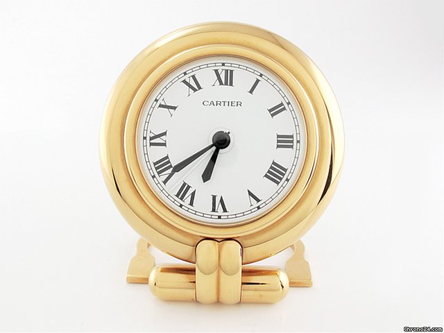 Cartier Tischuhr mit Weckfunktion vergoldet Quarz WATCHES 2