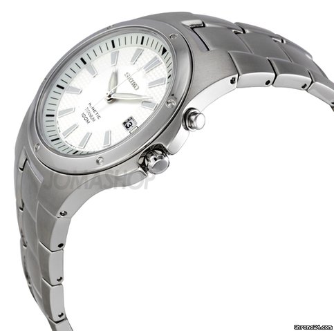 Seiko Kinetic Silver Dial Titanium Mens Watch SKA393 WATCHES 2