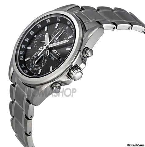Seiko Chronograph Tachymeter Brown Dial Titanium Mens Watch SNDC91 WATCHES 2